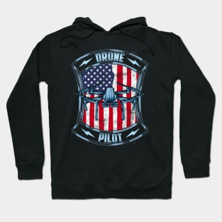 Patriotic Drone Pilot America USA Droning Hoodie